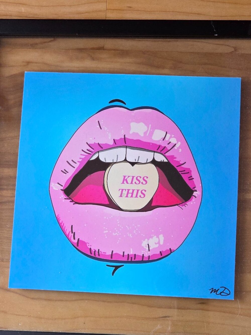 Original Modern Signed Art by Meghan Graves-"Kiss This"